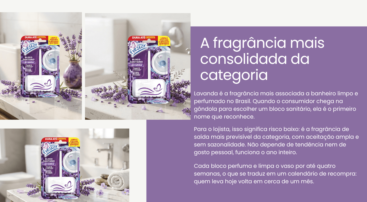 Bloco Sanitário Lavanda aplicado em banheiros residenciais e comerciais