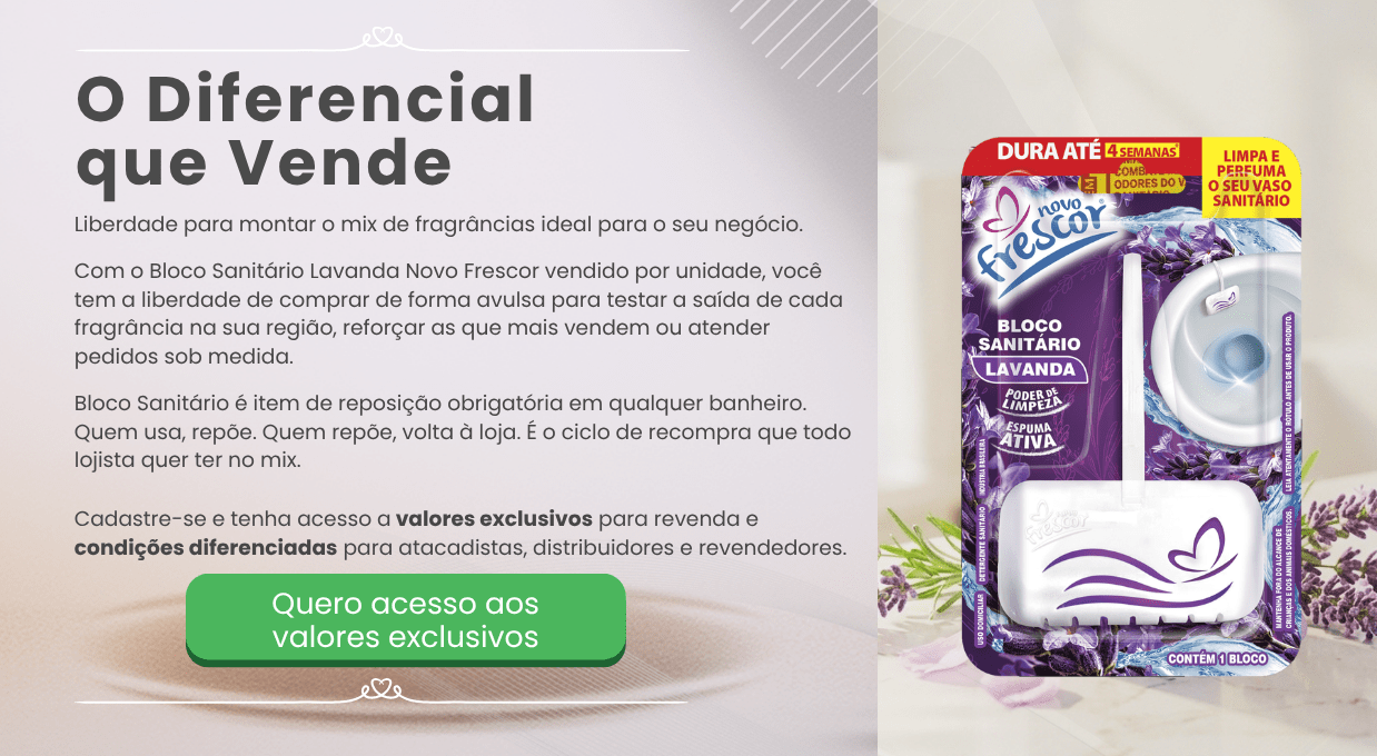 Unidade Bloco Sanitário Lavanda com cesto Novo Frescor para atacado