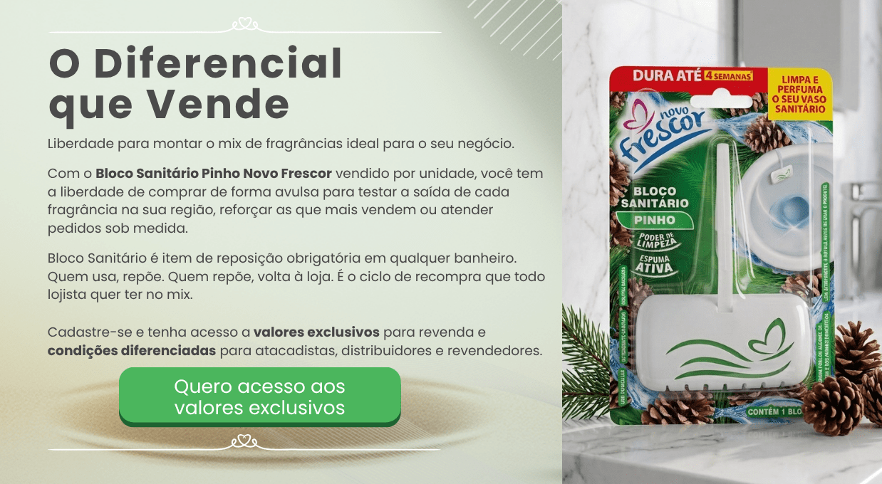 Unitário do Bloco Sanitário Pinho com cesto Novo Frescor para atacado