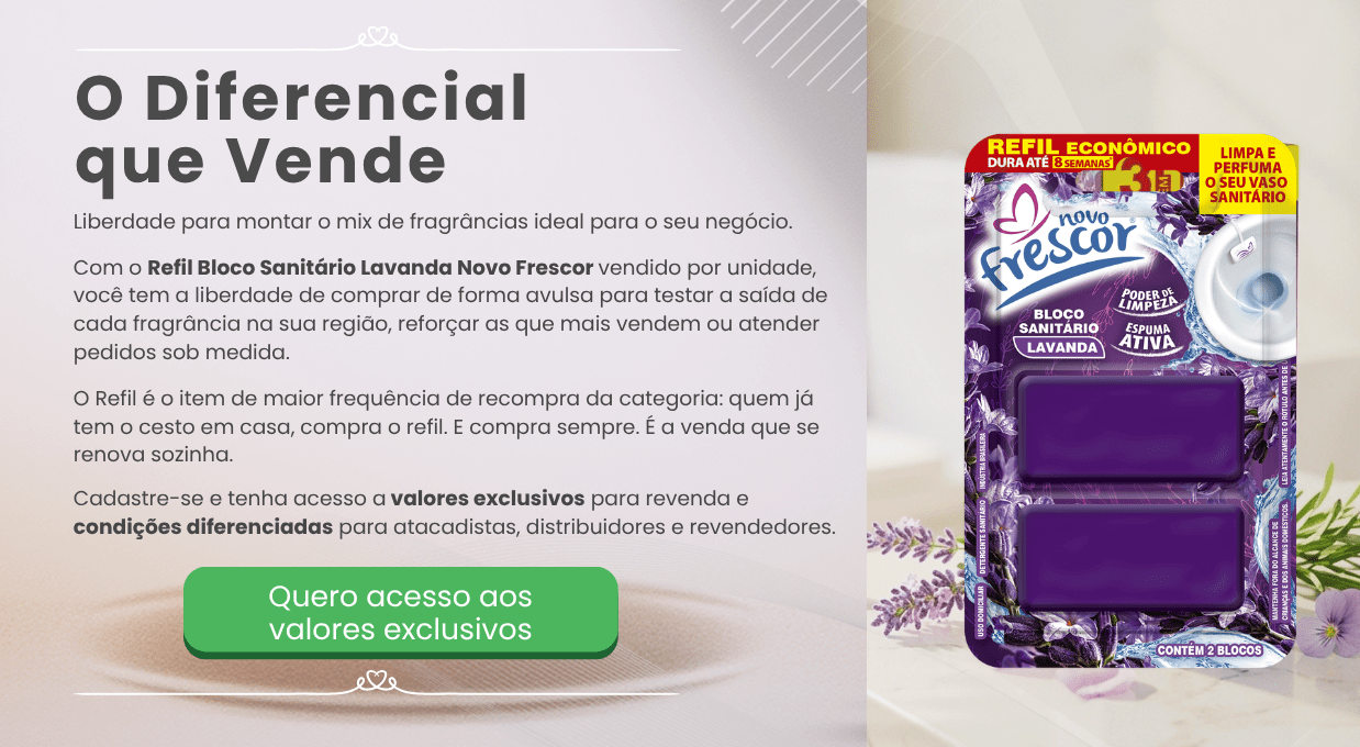 Unitário Refil  Bloco Sanitário Lavanda Novo Frescor para atacado