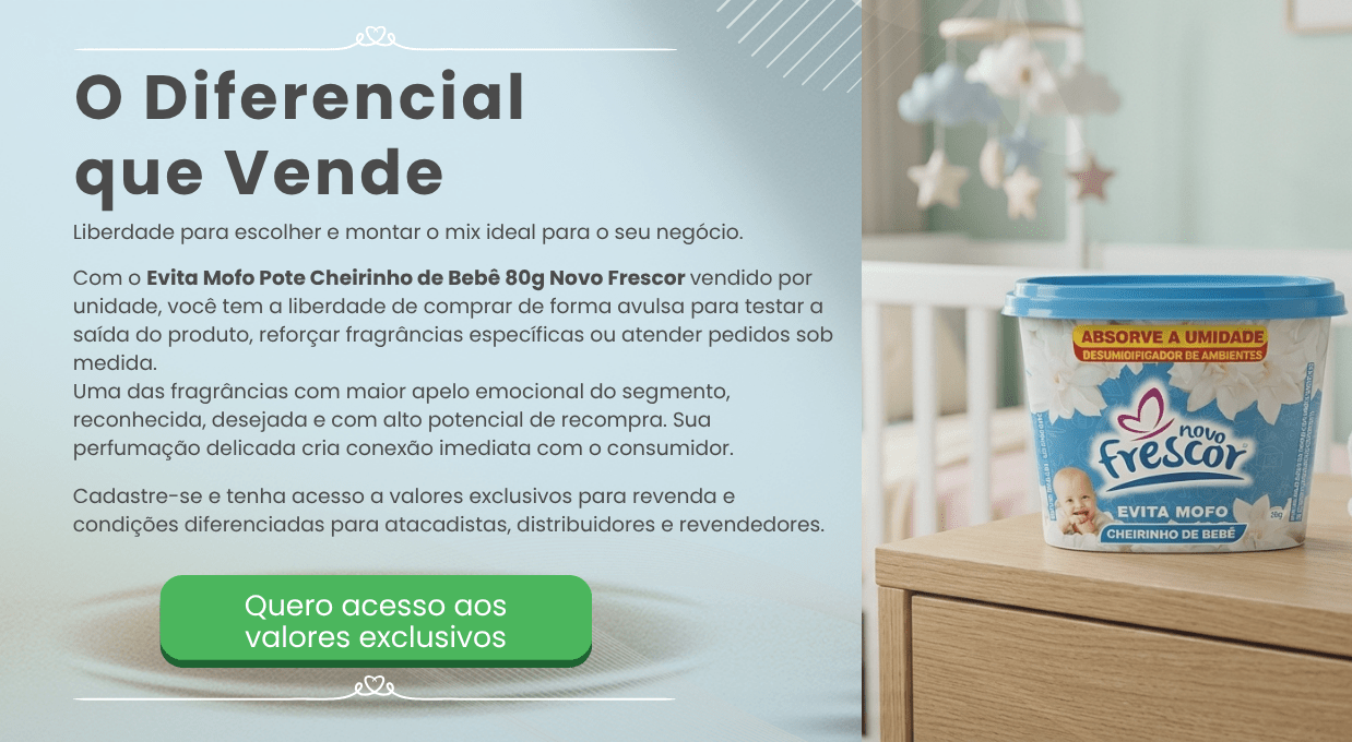 Evita Mofo Pote Cheirinho de Bebê Novo Frescor 80g em unidade avulsa para revenda