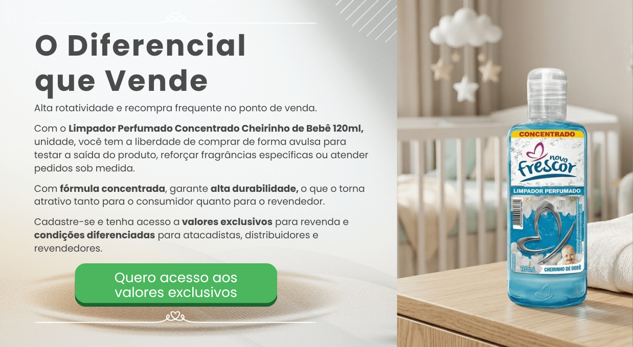 LimpadorPerfumadoConcentradoCheirinhodebêNovoFrescor120ml