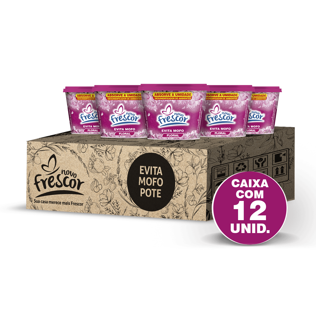 Evita Mofo Floral Novo Frescor - Desumidificador - Pote 80g