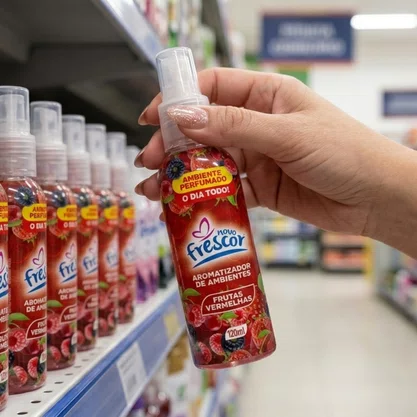 Aromatizador de Ambientes Spray Frutas Vermelhas | Novo Frescor 120ml