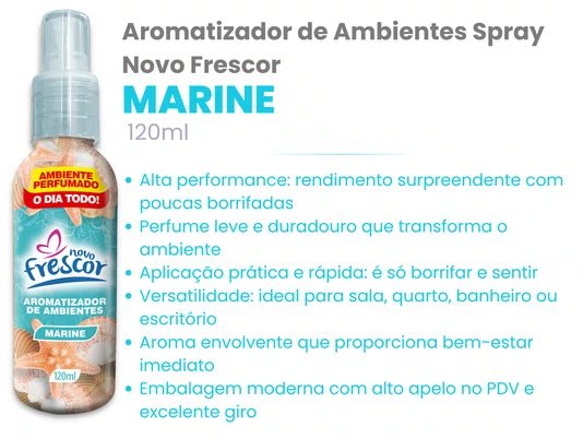 Aromatizador de Ambientes Spray Marine | Caixa com 12unidades | 120ml