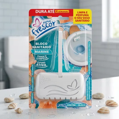 Bloco Sanitário Marine Novo Frescor | 25g | Caixa com 24 Unidades