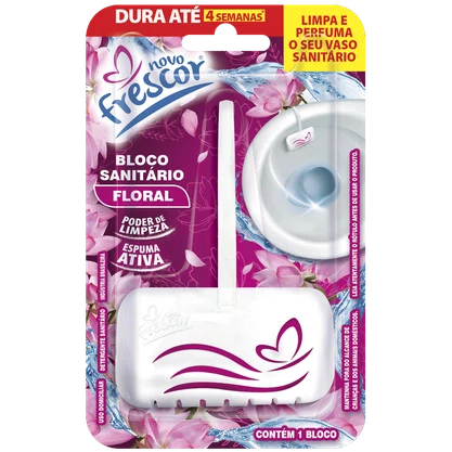 Bloco Sanitário Floral Novo Frescor | 25g | Caixa com 24 Unidades