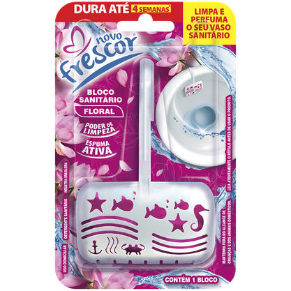 Bloco Sanitário Floral Novo Frescor - 30gramas - caixa com 24 unidades