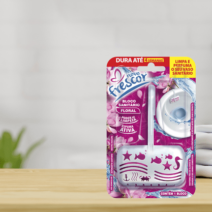 Bloco Sanitário Floral Novo Frescor - 30gramas - caixa com 24 unidades