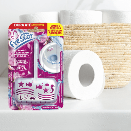 Bloco Sanitário Floral Novo Frescor - 30gramas - caixa com 24 unidades