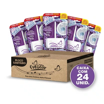 Bloco Sanitário Lavanda Novo Frescor | 25g | Caixa com 24 Unidades