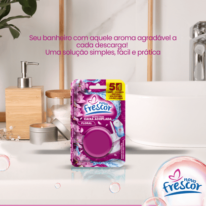 Bloco Sanitário para Caixa Acoplada Floral 45g caixa com 24un