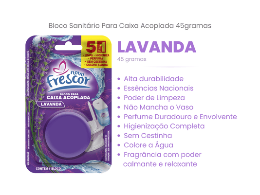 Bloco Sanitário para Caixa Acoplada Lavanda 45g caixa com 24un