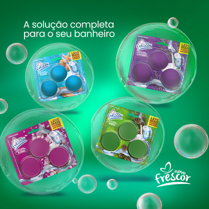 Bloco Sanitário Triplo para Caixa Acoplada Floral Novo Frescor - 45g