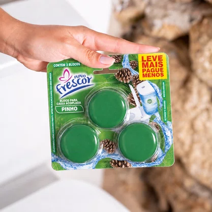 Bloco Sanitário Triplo para Caixa Acoplada Pinho Novo Frescor - 45g