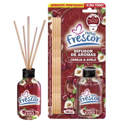 Difusor de Aromas Cereja & Avelã | Varetas | Novo Frescor | 100ml