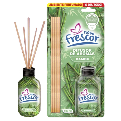 Difusor de Aromas Bambu | Caixa com 12 unidades | 100ml Novo Frescor