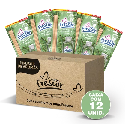 Difusor de Aromas Bambu | Caixa com 12 unidades | 100ml Novo Frescor