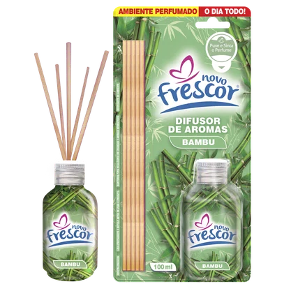 Difusor de Aromas Bambu | Caixa com 12 unidades | 100ml Novo Frescor