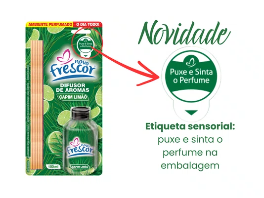 Difusor de Aromas Capim Limão | Varetas | Novo Frescor | 100ml