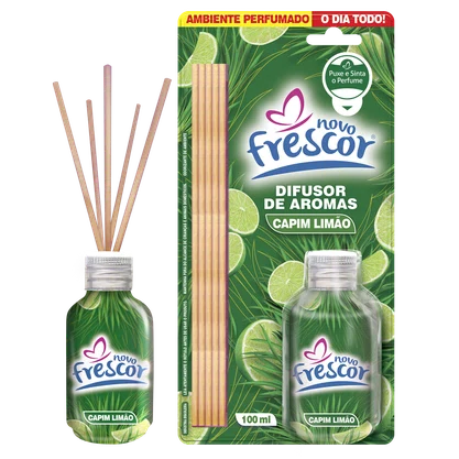 Difusor de Aromas Capim Limão | Varetas | Novo Frescor | 100ml