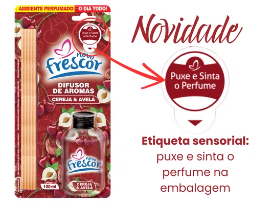 Difusor de Aromas Cereja & Avelã | Varetas | Novo Frescor | 100ml