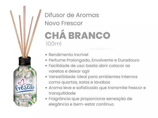 Difusor de Aromas Chá Branco | Caixa com 12 unidades | 100ml