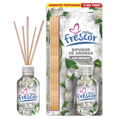 Difusor de Aromas Chá Branco | Varetas | Novo Frescor | 100ml