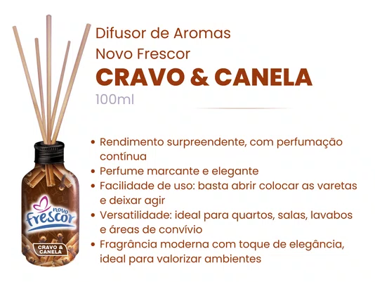 Difusor de Aromas Cravo & Canela | Caixa com 12 unidades | 100ml