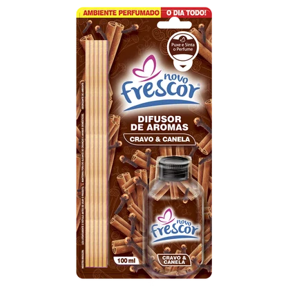 Difusor de Aromas Cravo & Canela | Varetas | Novo Frescor | 100ml
