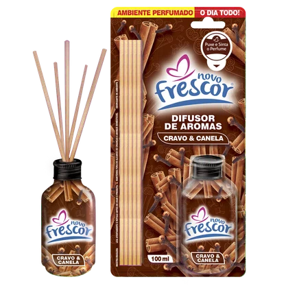 Difusor de Aromas Cravo & Canela | Varetas | Novo Frescor | 100ml