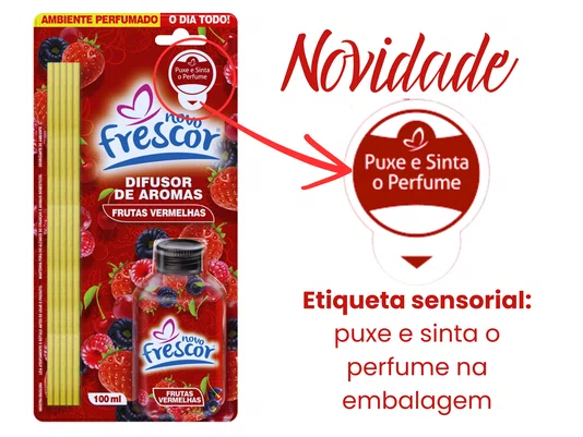 Difusor de Aromas Frutas Vermelhas | Varetas | Novo Frescor | 100ml