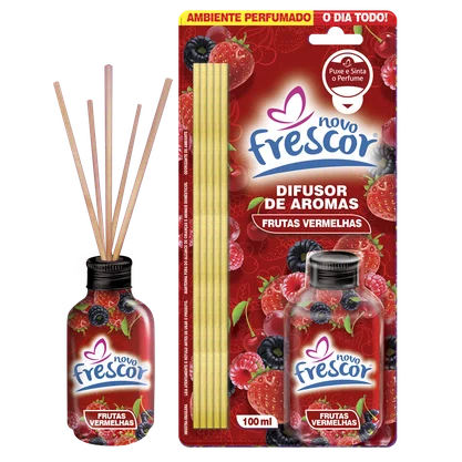 Difusor de Aromas Frutas Vermelhas | Varetas | Novo Frescor | 100ml