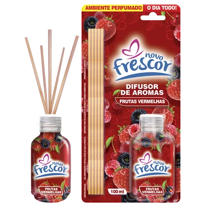 Difusor de Aromas Frutas Vermelhas | Varetas | Novo Frescor | 100ml