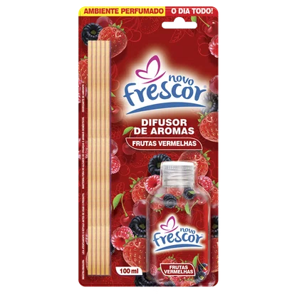 Difusor de Aromas Frutas Vermelhas | Varetas | Novo Frescor | 100ml