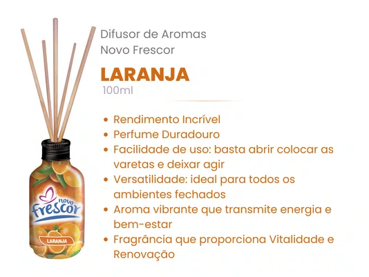 Difusor de Aromas Laranja | Caixa com 12 unidades | 100ml