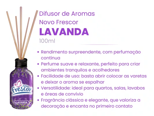 Difusor de Aromas Lavanda | Caixa com 12 unidades | 100ml
