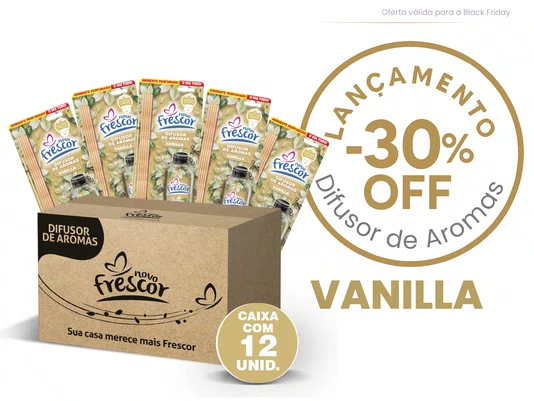 Difusor de Aromas Vanilla | Caixa com 12 unidades | 100ml