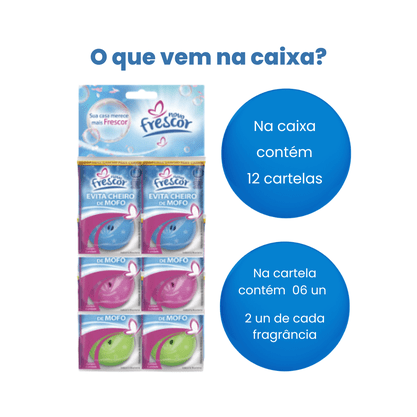 Evita Cheiro de Mofo Fragrâncias Mistas  Novo Frescor - cx com 72un