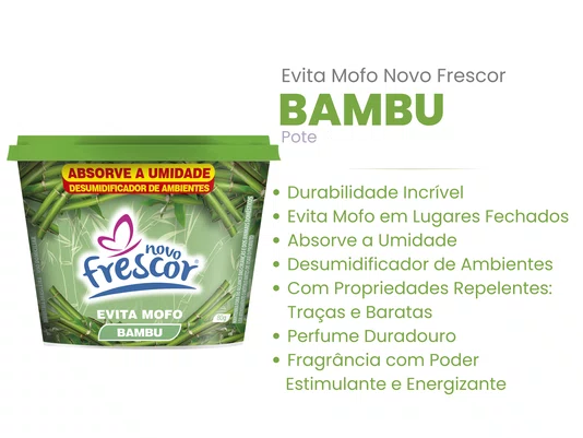 Evita Mofo Bambu Novo Frescor - Desumidificador - Pote 80g