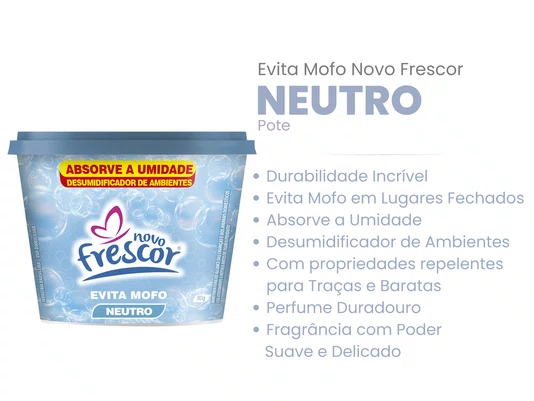 Evita Mofo Neutro Novo Frescor - Pote 80g - Caixa com 12UN