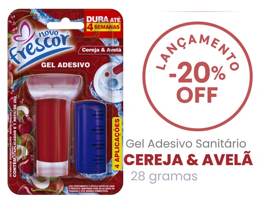 Gel Adesivo Sanitário Cereja & Avelã | 4 Aplicações | Com Aplicador | 28g