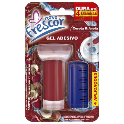 Gel Adesivo Sanitário Cereja & Avelã | 4 Aplicações | com Aplicador | 28g | Caixa com 12unidades