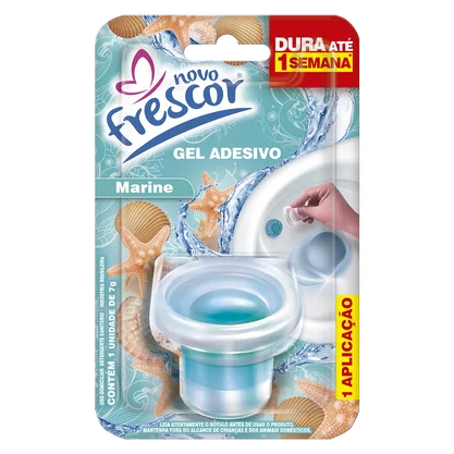 Gel Adesivo Sanitário Marine Novo Frescor | 1 Aplicação | Com Aplicador | 7g | Caixa com 48 Unidades