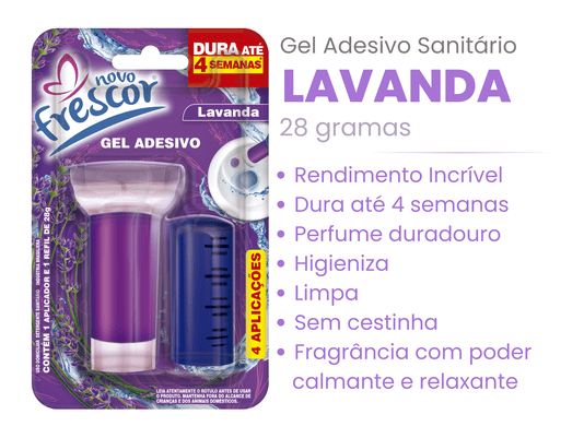 Gel Adesivo Sanitário Lavanda | 4 Aplicações | Com Aplicador | 28g