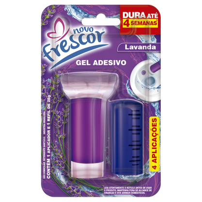 Gel Adesivo Sanitário Lavanda | 4 Aplicações | com Aplicador | 28g | Caixa com 12unidades