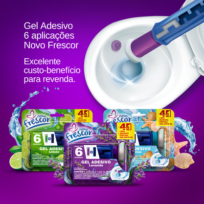 Gel Adesivo Sanitário Limão | Com Aplicador | 6 aplicações 38g | Caixa com 12un