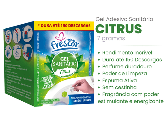 Gel Adesivo Sanitário Citrus - 1 aplicação - 7g - cx com 72 un