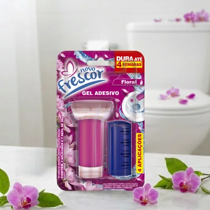 Gel Adesivo Sanitário Floral | 4 Aplicações | Com Aplicador | 28g