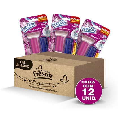 Gel Adesivo Sanitário Floral | 4 Aplicações | com Aplicador | 28g | Caixa com 12unidades